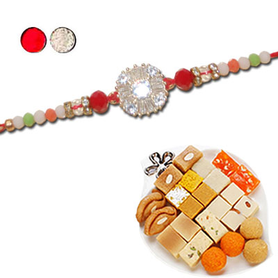 "AKHIS -AD 4580 A (Single Rakhi),500gms of Assorted Sweets - Click here to View more details about this Product